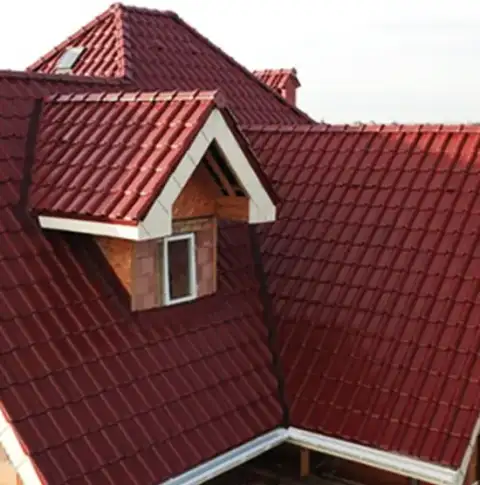Standing seam metal roof, side elevation